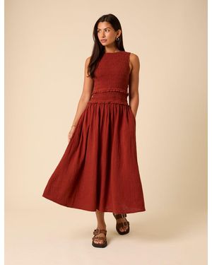Nobody's Child Shirred Bodice Ingrid Midi Dress