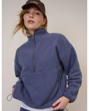 Nobody's Child Half Zip Fleece - Blue