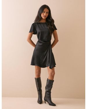 Nobody's Child Gathered Satin Krina Mini Dress - Natural