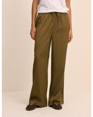 Nobody's Child Satin Wide Leg Lyra Trousers - Green