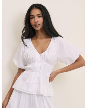 Nobody's Child Ruched Billie Top - White