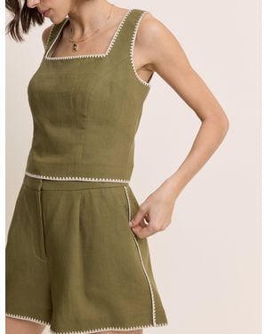 Nobody's Child Whipstitch Shorts - Green