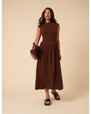 Nobody's Child Drop Waist Aubrey Midi Dress - Natural