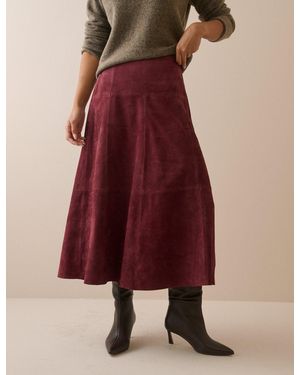 Nobody's Child Suede Midi Skirt - Red