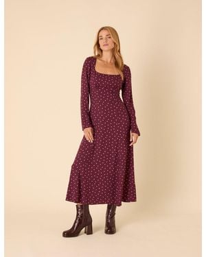 brown polka dot bandeau felicity midi dress Black Polka Dot Bandeau Felicity Midi Dress