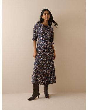 Nobody's Child Ditsy Floral Half Sleeve Sicily Midi Dress - Natural