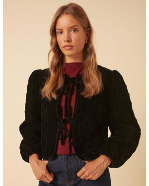 Nobody's Child Velvet Quilted Jacket - Black