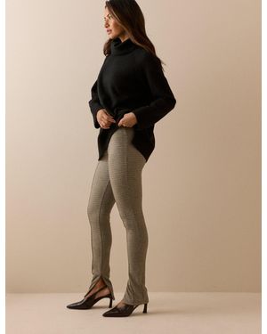 Nobody's Child Heritage Check Jersey Split Hem Leggings - Natural