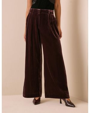 Nobody's Child Velvet Wide Leg Trouser - Natural