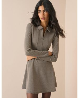 Nobody's Child Houndstooth Jersey Corey Mini Dress - Brown