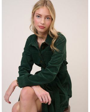 Nobody's Child Cord Tie Waist Lizzy Midi Dress - Green