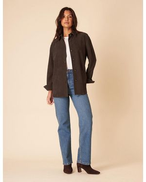 Nobody's Child Dark Suede Shirt - Natural