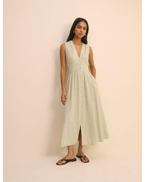 Nobody's Child Pinstripe Sleeveless Starlight Midi Dress - Natural