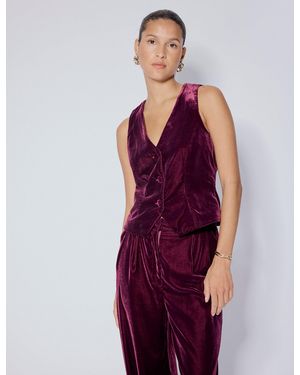 Nobody's Child Burgundy Velvet Waistcoat - Red