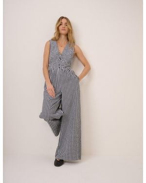 Nobody's Child Gingham Jumpsuit - Black