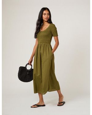 Nobody's Child Ruched Zita Midi Dress - Green
