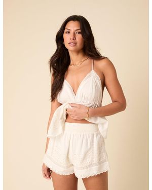 Nobody's Child Embroidered Grace Shorts - Natural