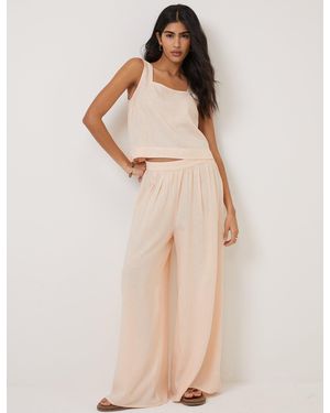 Nobody's Child Linen-Blend Wide Leg Jerrow Trousers - Grey