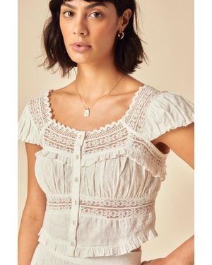Nobody's Child Lace Detail Top - Natural