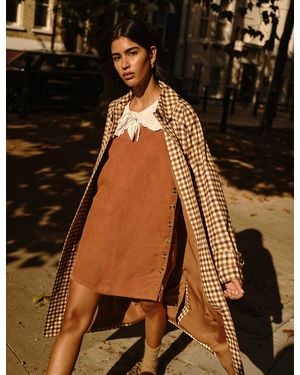 Nobody's Child Cord Austin Pinafore Mini Dress - Brown