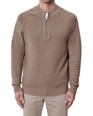 Robert Barakett Gellar Half Zip Sweater - Brown