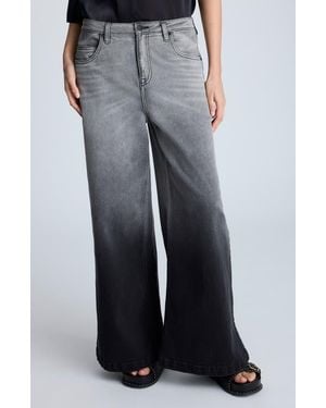 Kenneth Cole Gradient Dyed Wide Leg Jeans - Blue