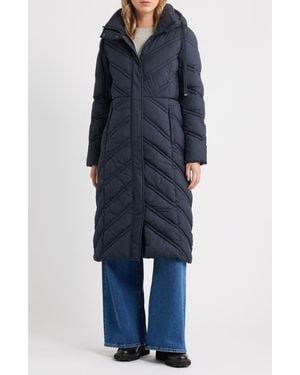 Bernardo Longline Hooded Puffer Jacket - Blue