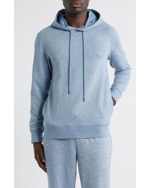 Daniel Buchler Pinstripe Pajama Hoodie - Blue