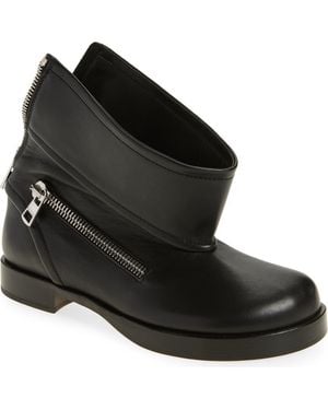 JW Anderson Biker Foldover Shaft Bootie - Black