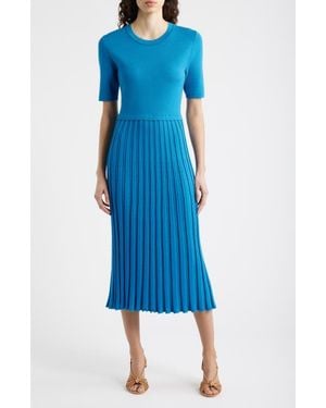 Tahari The Vesper Knit Midi Dress - Blue