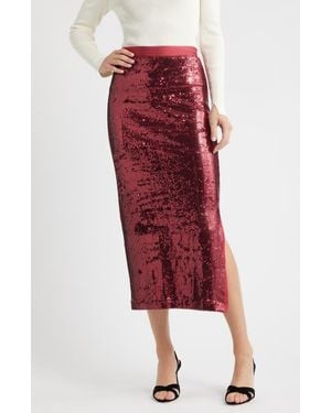 BOSS Ebibi Sequin Pencil Skirt - Red