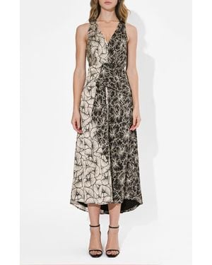 Adelyn Rae Ainsley Floral Reverse Print Sleeveless Dress - Multicolor
