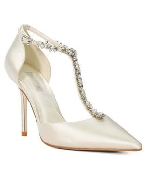 Dune Devotional T-Strap Pointed Toe Pump - White