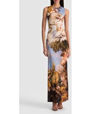 Alice + Olivia Delora Open Back Maxi Dress - Multicolor