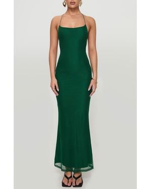 Princess Polly Malvern Mesh Halter Maxi Dress - Green