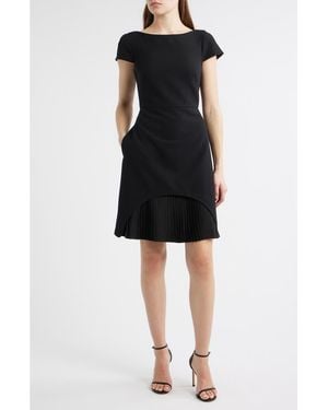 Vince Camuto Stretch Crepe Cocktail Dress - Black
