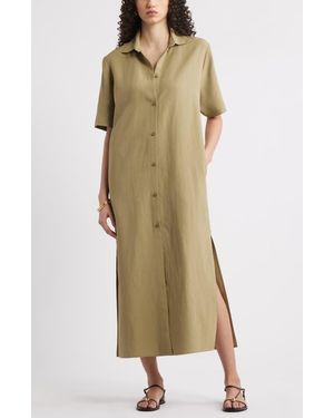 Nordstrom Button Front Shirtdress - Natural