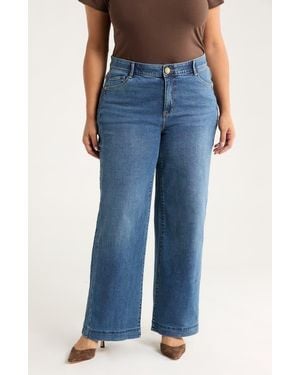 Wit & Wisdom Gracie Skyrise Double Side Seam Wide Leg Jeans - Blue
