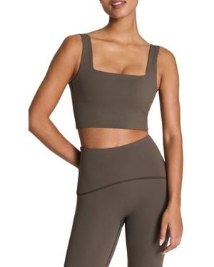 Spanx Square Neck Crop Tank Top - Gray