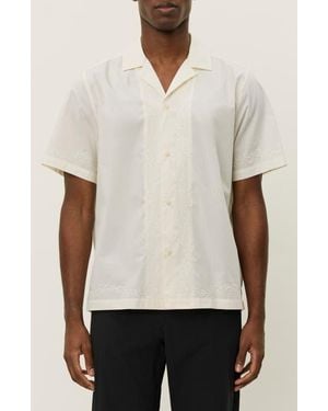 Les Deux Lesley Embroidered Organic Cotton Camp Shirt - White