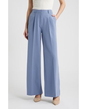 BOSS Tiwi High Waist Straight Leg Pants - Blue
