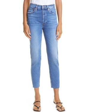 RE/DONE Originals High Waist Ankle Jeans - Blue