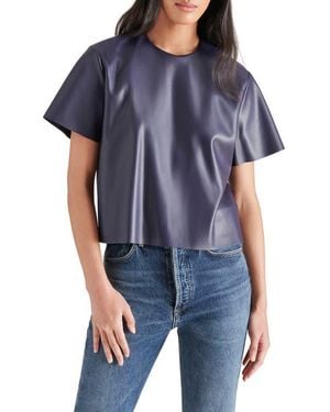 Steve Madden Ezra Faux Leather Top - Blue