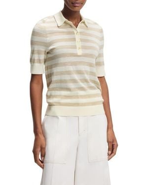 BOSS Fidenka Stripe Merino Wool Polo - White