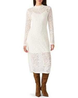 Steve Madden Illie Long Sleeve Sweater Dress - White