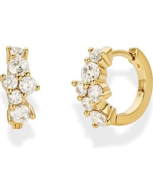 MOD AND JO Camry Cubic Zirconia Huggie Hoop Earrings - Metallic