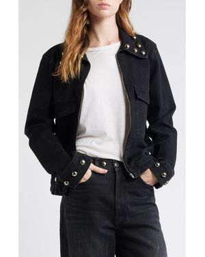 Rails Roxbury Stud Detail Denim Jacket - Black