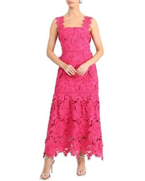 Adelyn Rae Karia Drop Waist Lace Midi Dress - Pink