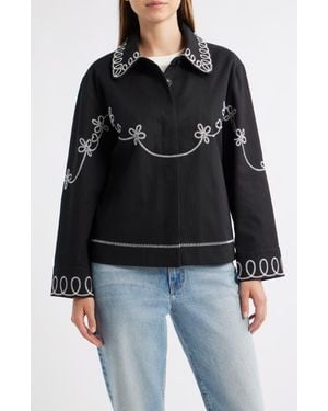 Rails Keaton Embroidered Cotton Jacket - Black