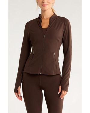 Zella Studio Luxe Active Jacket - Brown